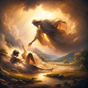 7. A Hospodin Bôh utvoril človeka, prach zo zeme, a vdýchnul v jeho nozdry dych života. A človek sa stal živou dušou.