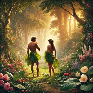 7. Potom sa obom otvorili oči a poznali, že sú nahí; zošili spolu figové listy a urobili si opasky.