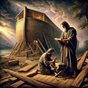 14. Urob si koráb z cyprusového dreva; rozčleň ho na komory a zvonku i zvnútra ho natri smolou.