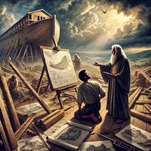 15. A takto ho spravíš: Dĺžka korába bude tristo lakťov, jeho šírka päťdesiat lakťov a jeho výška tridsať lakťov.