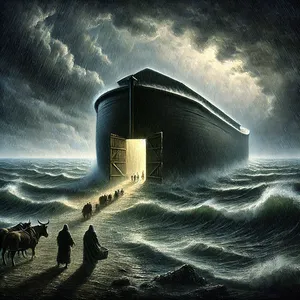 1. Potom Hospodin povedal Nóachovi: „Vojdi ty a celá tvoja rodina do korábu, lebo som ťa uznal za spravodlivého pred sebou v tomto pokolení.