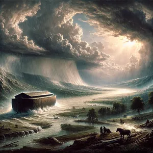 10. Po siedmich dňoch vody potopy zaplavili zem.