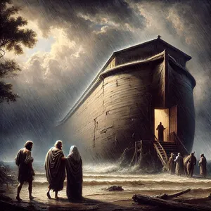 7. A Nóach vošiel do korábu so svojimi synmi, so svojou ženou a s manželkami svojich synov pred vodami potopy.