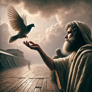 9. Ale holubica nenašla miesto, kde by si sadla, a vrátila sa k nemu do korába, lebo vody ešte pokrývali celý povrch zeme. On vystrel ruku, vzal ju a priniesol k sebe do korába.