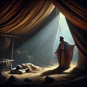 22. Chám, otec Kanaána, videl nahotu svojho otca a oznámil to svojim dvom bratom vonku.